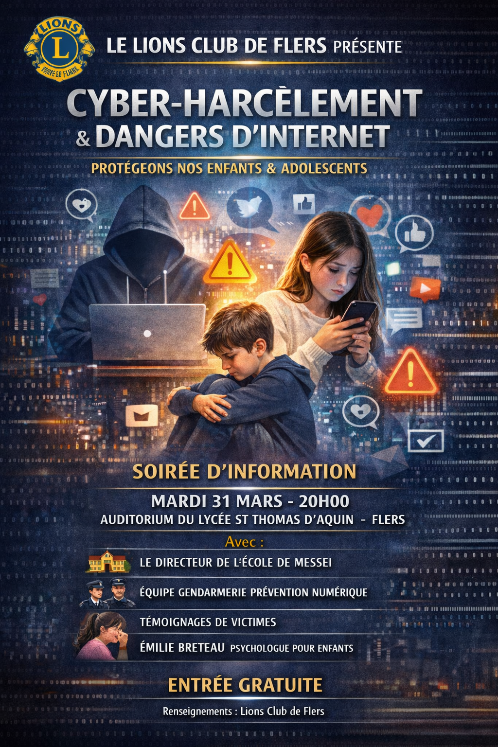 Soirée d’information – Cyber-harcèlement et dangers d’Internet