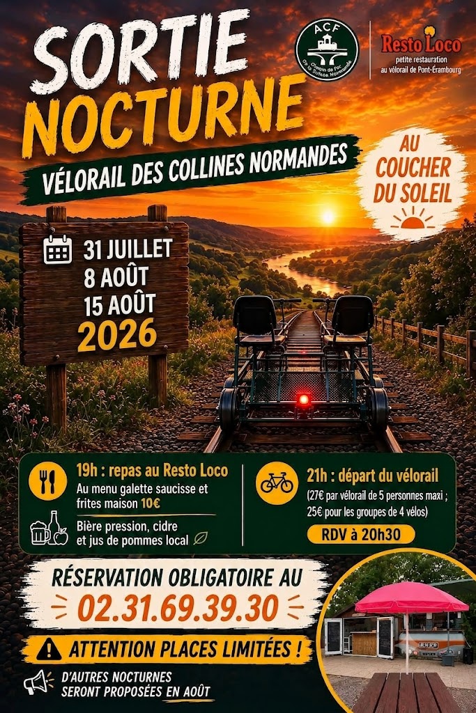 Soirée nocture au Vélorail des Collines Normandes