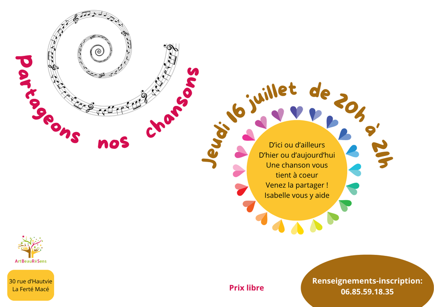 Partageons nos chansons de coeur